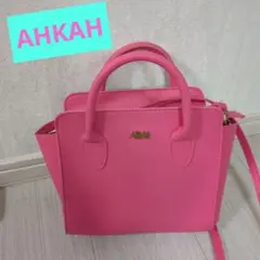 AHKAH ピンク ツーウェイ ミニバッグ ショルダーバッグ