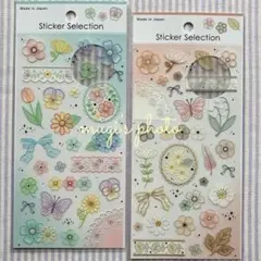 箔押し シール Sticker Selection オーガンジー刺繍 2種セット