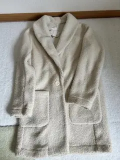 タグ付未使用ユニクロ　クリーム色 フリースロングジャケットM