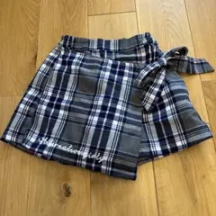 ネイビー グレー チェック ショートパンツ