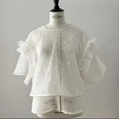 未使用⭐︎ロージーモンスター　ドットチュールレイヤードトップスのサムネイル