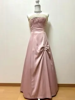 ドレスブラック＊くすみピンク　ロングドレス