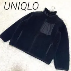 UNIQLO kids黒いフリースジャケット 胸ポケット　ポケット2個　150