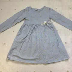 petit main 水色 花柄 ワンピース