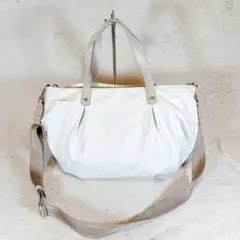 russet ラシット 2WAYトートバッグ ショルダー付 アイボリー×ベージュ