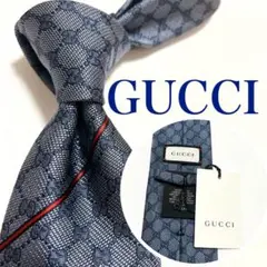 新品タグ付き グッチ ネクタイ ハイブランド GG柄 インターロッキング 光沢