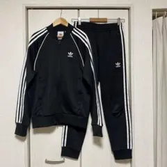 adidas ブラック ジャージ上下セット S