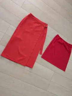 VIVIENNE TAM 赤 レッド ラップ風スカート ペチコート付き