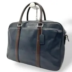 440 コーチ ビジネスバッグ ブリーフケース レザー バイカラー ネイビー