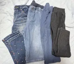 120cmメイン　キッズ　デニム　デニム風　パンツ　ジーンズ　4枚