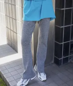 AuntieRosaHoliday リブニットパンツ