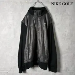 NIKEGOLF ニット × ナイロン 切り替えしブルゾン　黒　　N2791のサムネイル