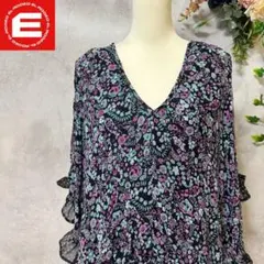 EL RODEO エルロデオ トップス　チュニック　フリル5分袖　花柄のサムネイル