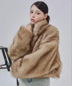 ⭐️値下げ⭐️【新品未使用(タグ付)】[ENVYM]フェイクファーショートジャケット