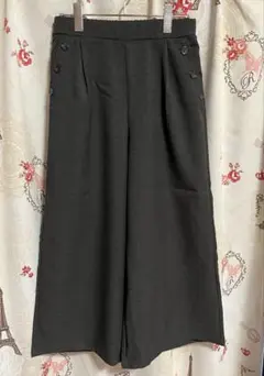 タックワイドパンツ　L アンクル丈　グレー　チェック柄　しまむら　ガウチョパンツ