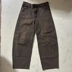 GU バレルレッグジーンズ ブラウン L