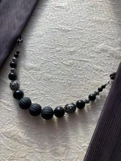 シルバー×黒の男性用羽織紐（E）