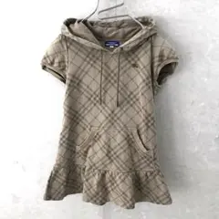 BURBERRY ノバチェック フリル ワンピース パーカー ブラウン 38