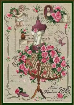 クロスステッチキット Red Sewing Shop 14CT ドレス バラ