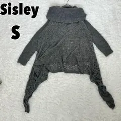 ♥Sisley♥ シスレー (S) タートルネック 変形ニット モヘア ベネトン