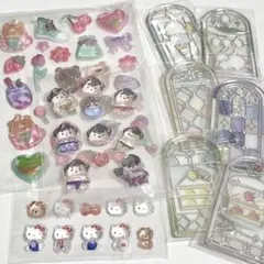 ボンボンドロップシール　お相撲　和柄　キティ　立体シール　お裾分け