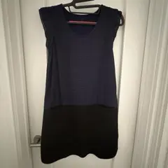 切り替えワンピース ミニワンピース 紺 ネイビー￼ Mサイズ