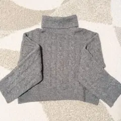 パフィータッチクロップドタートルネックセーター