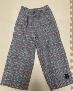チェック柄ロングパンツ 150サイズ　長ズボン　140から　防寒　ウエストゴム