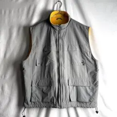 00s OLD NAVY ナイロン × フリース ベスト XL グレーのサムネイル