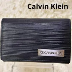 極美品✨CKカルバンクライン　カードケース　名刺入れ　お財布　ネイビー　タット2