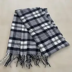 グレー系チェック柄マフラー