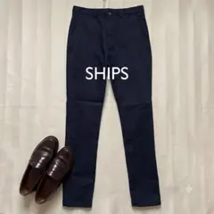 SHIPS Colors ストレッチ テーパード チノパン M 紺のサムネイル