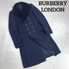 BURBERRY LONDON ボア ファー ダブルブレスト ウールコート L