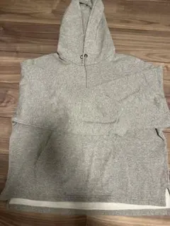 グレー オーバーサイズ フード付きパーカー