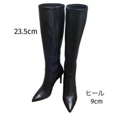 DIANA ダイアナ　23.5 ロングブーツ 美脚 サイドジップ レザー 黒