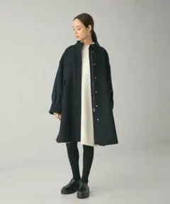 完売!【新品タグ】ユナイテッドアローズ Aラインコート 紺 ネイビー 毛 ウール