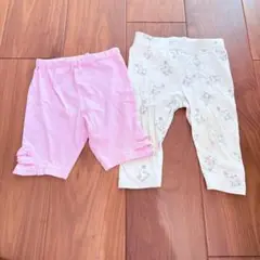 女の子 80サイズ　ピンクショートパンツ　アルパカ柄レギンスセット　保育園