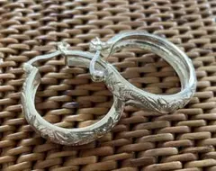 ハワイアンジュエリー　ピアス　シルバー　フープ