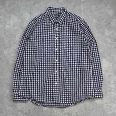 vintage 長袖チェックシャツ 青 オーバーサイズ シティボーイ アメカジ