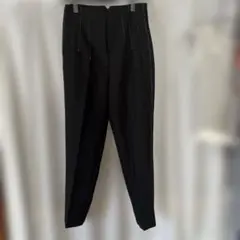 ZARA ハイウエスト テーパードパンツ ステッチ ブラック M