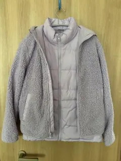 薄紫 フリースジャケットとダウンベストのセット