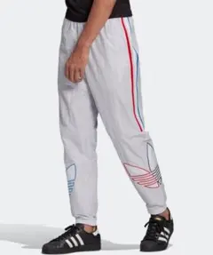 美品　adidas トリコロール スウェットパンツ ジョガーパンツ ストライプ