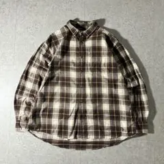 00s Cabela'sライトフランネルシャドーチェックシャツ長袖BDブラウン
