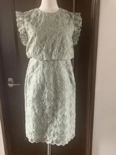 アーガ　aga 総レースワンピース　モスグリーン　2次会　お呼ばれ　ヤマダヤ