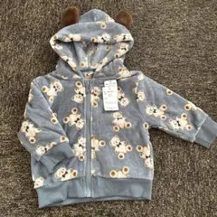 クマ柄フード付きアウター 90cm