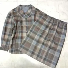 Leilian レリアン チェック柄 肩パット セットアップ １１
