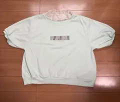 レイヤード風 トップス 半袖 ミントグリーン L♥