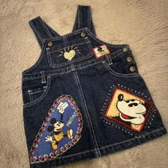 ミッキーマウス ジャンバースカート レトロ　95-100