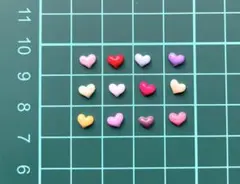 【数量限定】ネイルパーツ　ハート　カラフル　ランダム6個　可愛い　キュート