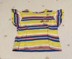 familiarファミリア♡100cmフリル袖ボーダーＴシャツ